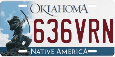 OK license plate 636VRN