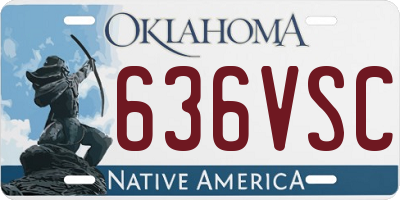 OK license plate 636VSC