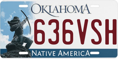 OK license plate 636VSH