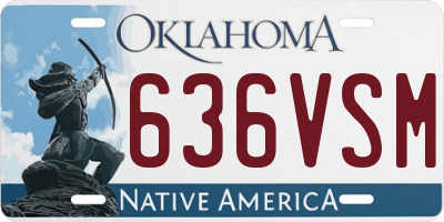 OK license plate 636VSM