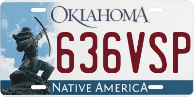OK license plate 636VSP