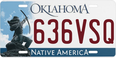 OK license plate 636VSQ