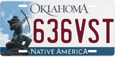 OK license plate 636VST