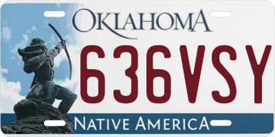 OK license plate 636VSY