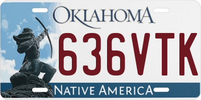 OK license plate 636VTK