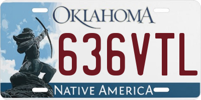 OK license plate 636VTL