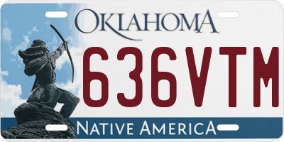 OK license plate 636VTM