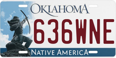 OK license plate 636WNE