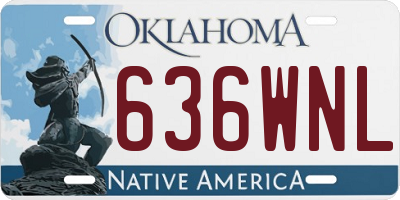 OK license plate 636WNL