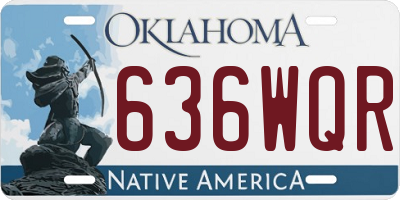 OK license plate 636WQR