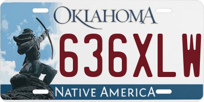 OK license plate 636XLW