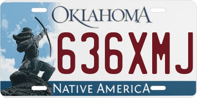 OK license plate 636XMJ