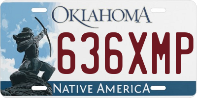 OK license plate 636XMP