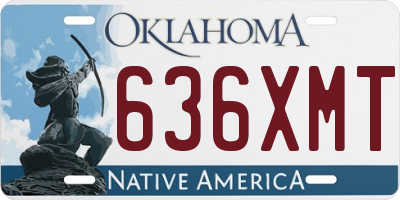 OK license plate 636XMT
