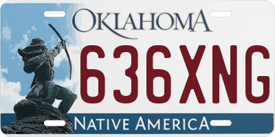 OK license plate 636XNG
