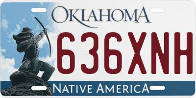 OK license plate 636XNH