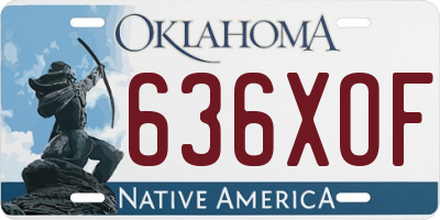 OK license plate 636XOF