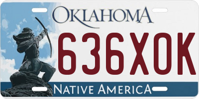 OK license plate 636XOK