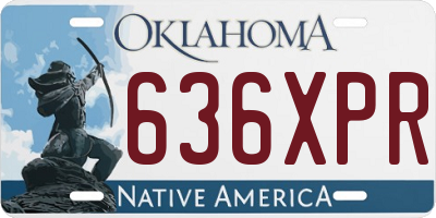 OK license plate 636XPR