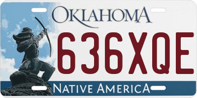 OK license plate 636XQE