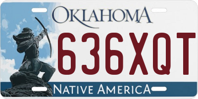 OK license plate 636XQT