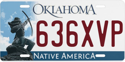 OK license plate 636XVP