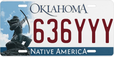 OK license plate 636YYY