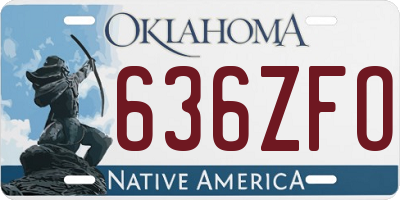 OK license plate 636ZFO