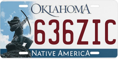 OK license plate 636ZIC