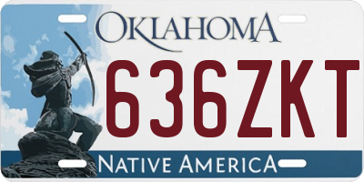 OK license plate 636ZKT