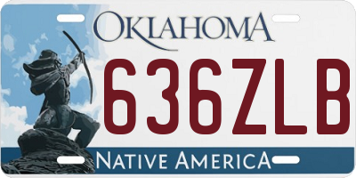 OK license plate 636ZLB
