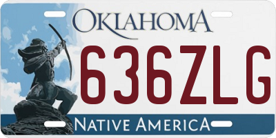 OK license plate 636ZLG