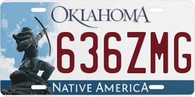 OK license plate 636ZMG