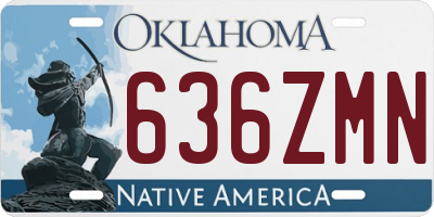 OK license plate 636ZMN