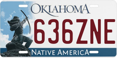 OK license plate 636ZNE