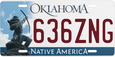 OK license plate 636ZNG