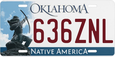 OK license plate 636ZNL