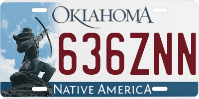 OK license plate 636ZNN