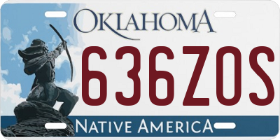 OK license plate 636ZOS