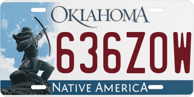 OK license plate 636ZOW