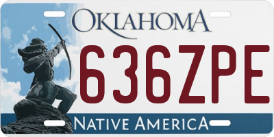 OK license plate 636ZPE