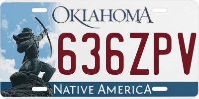 OK license plate 636ZPV
