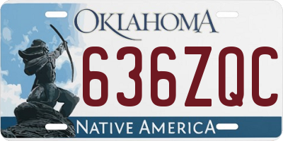 OK license plate 636ZQC