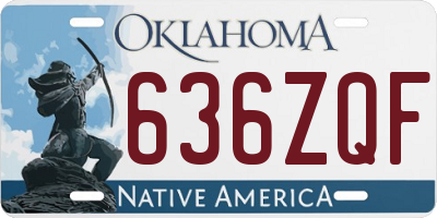 OK license plate 636ZQF