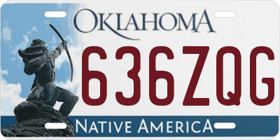 OK license plate 636ZQG