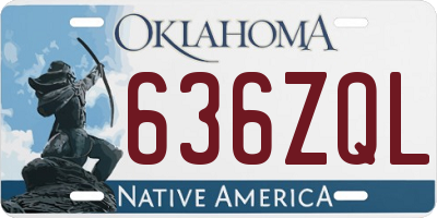 OK license plate 636ZQL