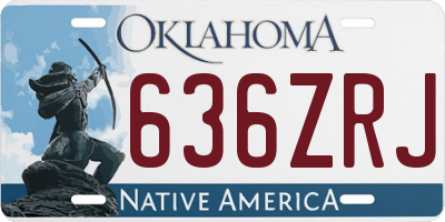 OK license plate 636ZRJ