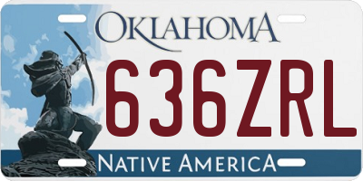 OK license plate 636ZRL