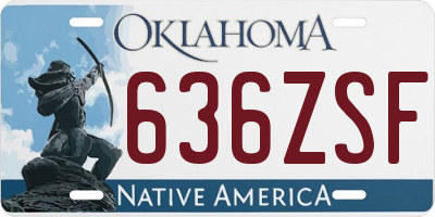 OK license plate 636ZSF