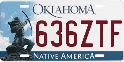 OK license plate 636ZTF